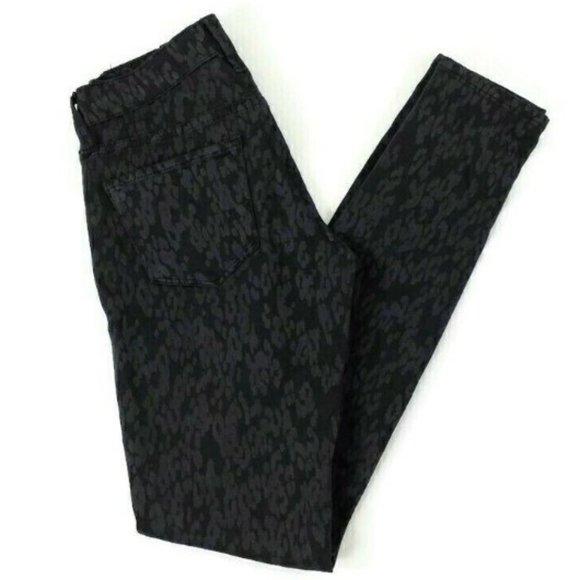 Lucky Brand Charlie Skinny Black Gray Cheetah Print Skinny Jeans Womens 0R/25 - Picture 6 of 12